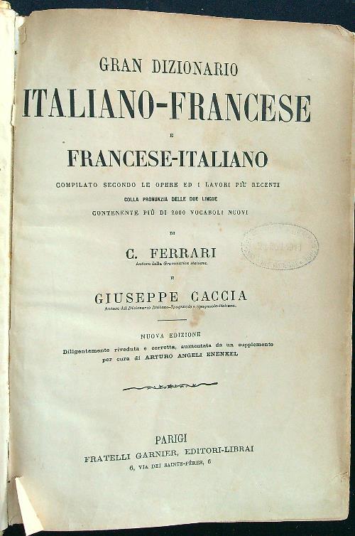 Gran dizionario italiano-francese e francese-italiano - Ferrari - copertina