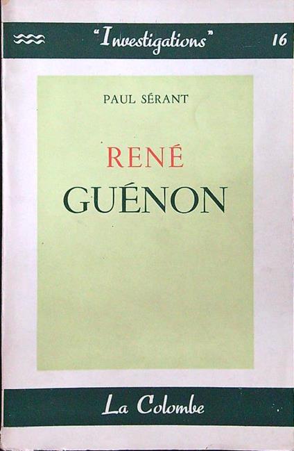 Renè Guenon - Paul Serant - copertina