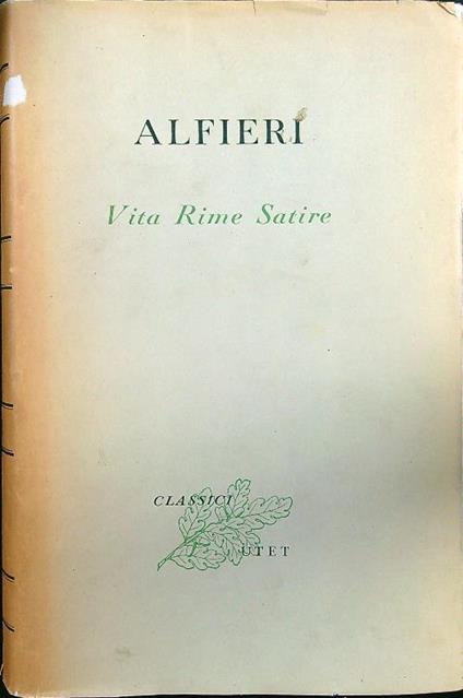 Vita Rime Satire - Alfieri - copertina