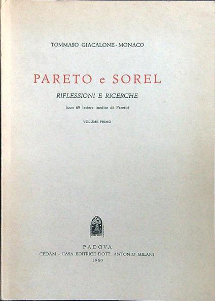 Pareto e Sorel volume primo - Tommaso Giacalone-Monaco - copertina