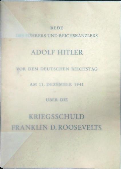 Rede des fuhrers und reichskanzlers - copertina