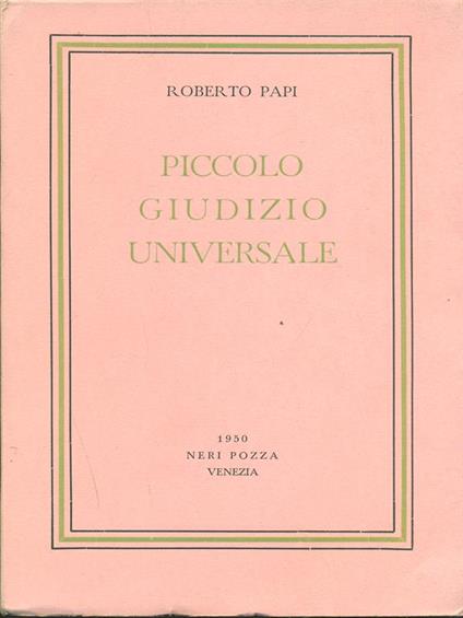 Piccolo giudizio universale - Roberto Papi - copertina