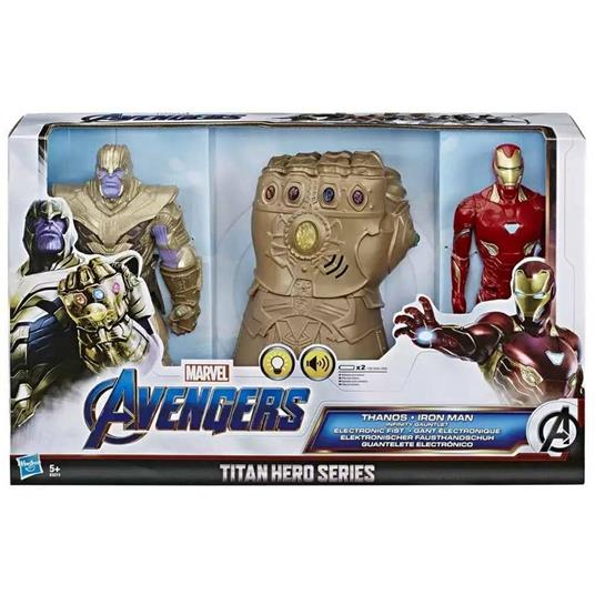 Marvel Avengers Guanto dell'' Infinito + 2 Action Figures Iron Man e Thanos  30cm - Hasbro - TV & Movies - Giocattoli | laFeltrinelli