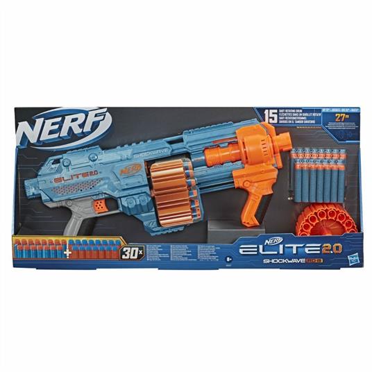 Nerf Elite 2.0 - Shockwave RD-15 (Blaster con tamburo rotante da 15 dardi,  lancio a raffica con azione a pompa - Hasbro - Nerf - Pistole e fucili -  Giocattoli | laFeltrinelli