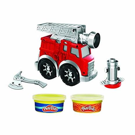 Play-Doh Wheels - Camion dei pompieri , Playset con 2 barattoli di pasta da modellare atossica - 2