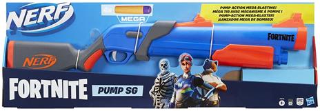 Nerf Fortnite - Pump SG Blaster, lancia-dardi mega con azione a pompa, a retroricarica, 4 dardi Nerf Mega - 2