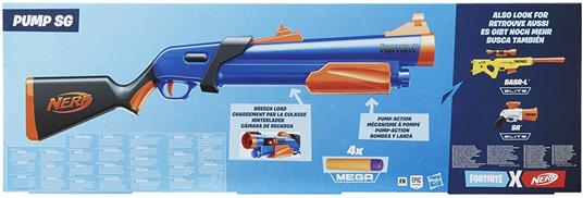 Nerf Fortnite - Pump SG Blaster, lancia-dardi mega con azione a pompa, a  retroricarica, 4 dardi Nerf Mega - Hasbro - Nerf - Pistole e fucili -  Giocattoli | Feltrinelli