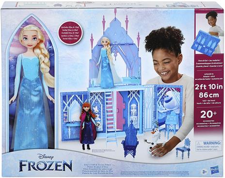 Hasbro Disney Frozen - Il Palazzo di Ghiaccio di Elsa richiudibile con bambole di Elsa e Olaf, castello giocattolo pieghevole - 2