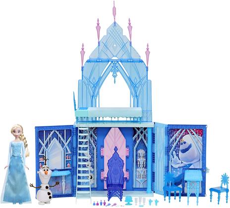 Hasbro Disney Frozen - Il Palazzo di Ghiaccio di Elsa richiudibile con bambole di Elsa e Olaf, castello giocattolo pieghevole - 3