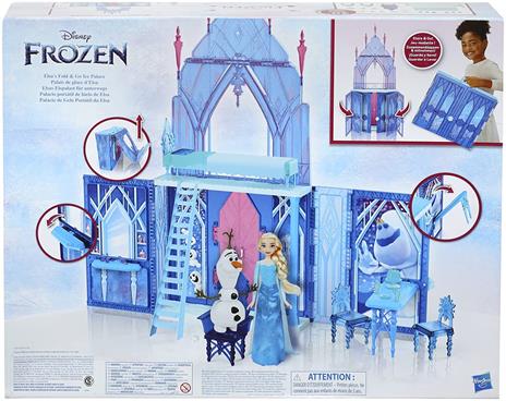 Hasbro Disney Frozen - Il Palazzo di Ghiaccio di Elsa richiudibile con bambole di Elsa e Olaf, castello giocattolo pieghevole - 4