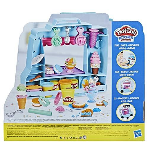 Play-Doh Kitchen Creations - Il Carrello dei Gelati, playset con 5 colori di pasta da modellare e 20 accessori - 2