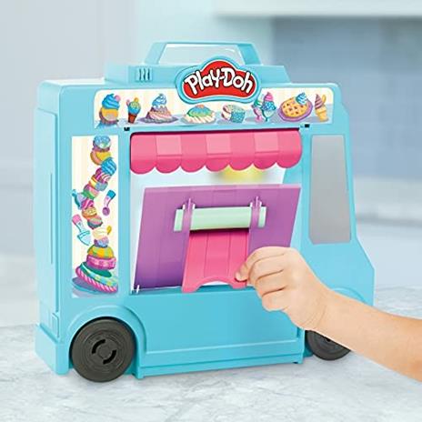 Play-Doh Kitchen Creations - Il Carrello dei Gelati, playset con 5 colori di pasta da modellare e 20 accessori - 4