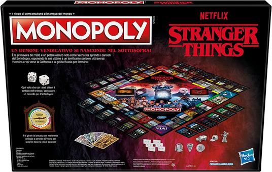 Monopoly - Stranger Things, gioco da tavolo per adulti e adolescenti dai 14  anni in su, da 2 a 6 giocatori - Hasbro - Monopoly - Giochi di ruolo e  strategia - Giocattoli | Feltrinelli