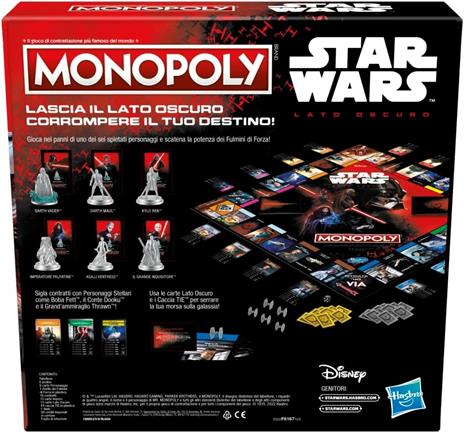 Monopoly - Star Wars Lato Oscuro, gioco da tavolo per famiglie