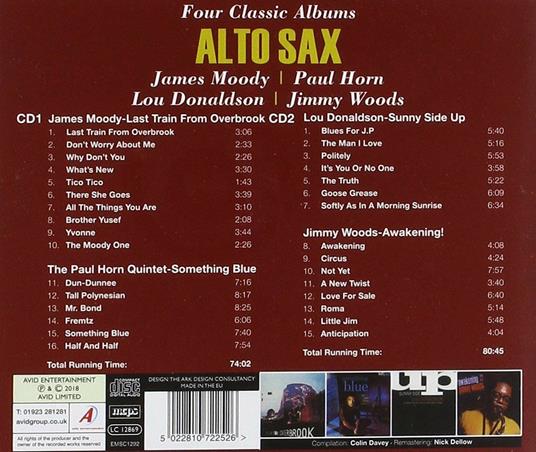 Alto Sax. Four Classic Albums - CD Audio - 2