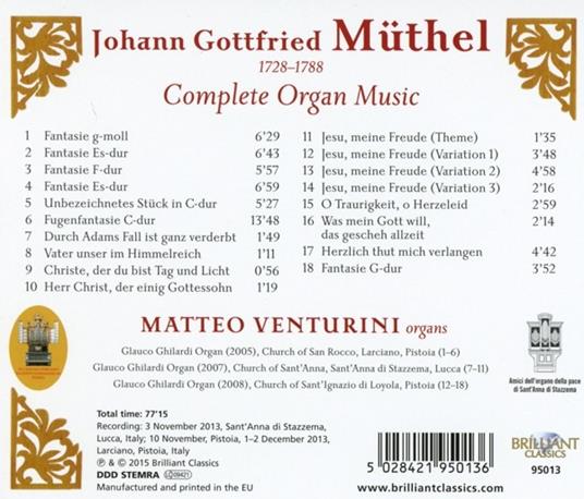 Opere per organo - CD Audio di Johann Gottfried Müthel - 2