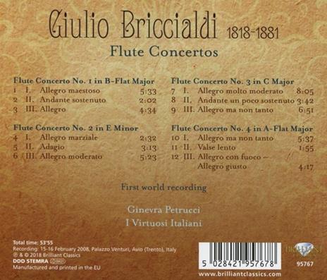 Concerti per flauto n.1, n.2, n.3, n.4 - CD Audio di Giulio Briccialdi,Virtuosi Italiani,Ginevra Petrucci - 2