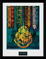 Stampa In Cornice 30x40cm Harry Potter. House Flags