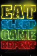 Poster Maxi 61x91,5 Cm Gaming. Eat Sleep Game Repeat