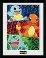 Stampa In Cornice 30X40cm Pokemon. Starters Glow