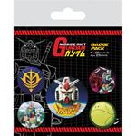 Mobile Suit Gundam Pin-Back Buttons 5-Pack Intergalactic Pyramid International