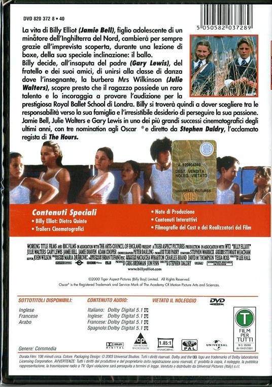 Billy Elliot di Stephen Daldry - DVD - 2