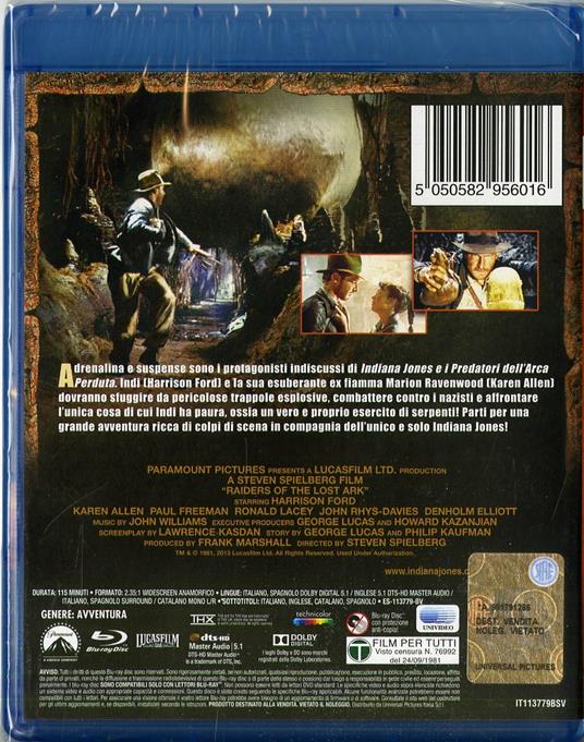 Indiana Jones e i predatori dell'arca perduta di Steven Spielberg - Blu-ray - 2