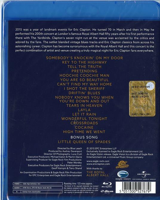 Eric Clapton. Slowhand at 70. Live at Royal Albert Hall (Blu-ray