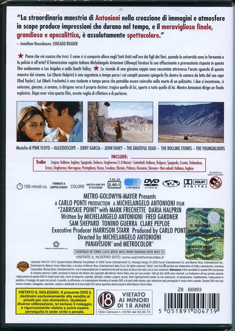 Zabriskie Point di Michelangelo Antonioni - DVD - 2