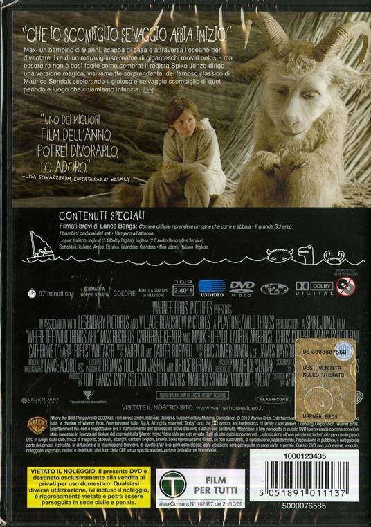 Nel paese delle creature selvagge di Spike Jonze - DVD - 2