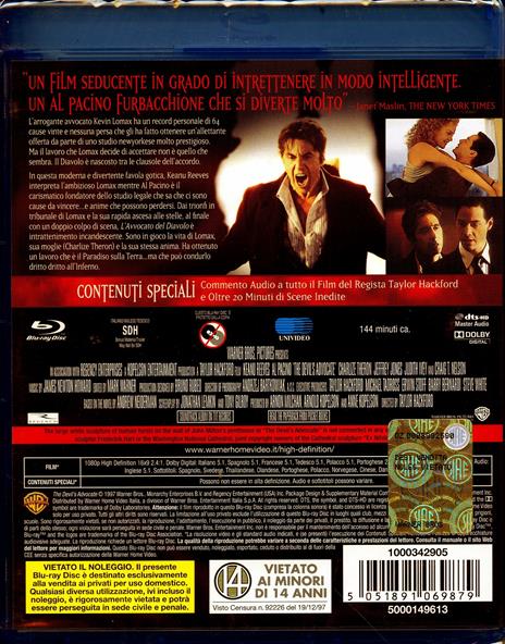 L' avvocato del diavolo di Taylor Hackford - Blu-ray - 2