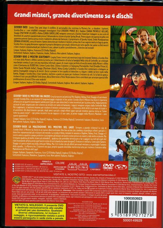 4 grandi film. Scooby-Doo (4 DVD) - DVD - Film di Raja Gosnell , Brian  Levant Bambini e ragazzi | laFeltrinelli