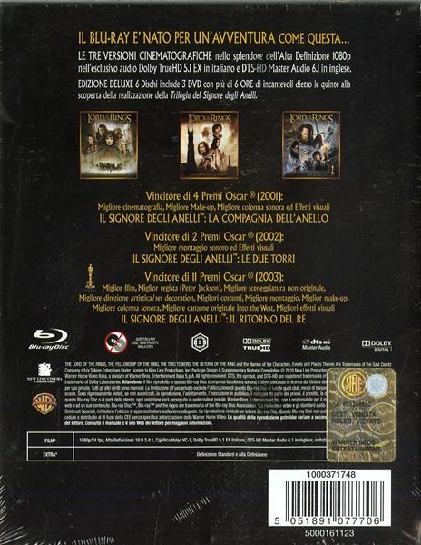 Signore degli anelli. La trilogia cinematografica (3 Blu-ray) - Blu-ray -  Film di Peter Jackson Fantasy e fantascienza | laFeltrinelli
