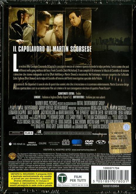 The Departed. Il bene e il male di Martin Scorsese - DVD - 2