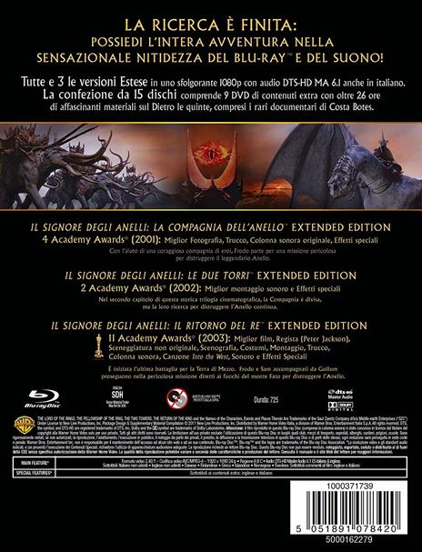 Signore degli anelli. La trilogia. Extended Edition (9 DVD + 6 Blu-ray) -  DVD + Blu-ray - Film di Peter Jackson Fantasy e fantascienza | laFeltrinelli