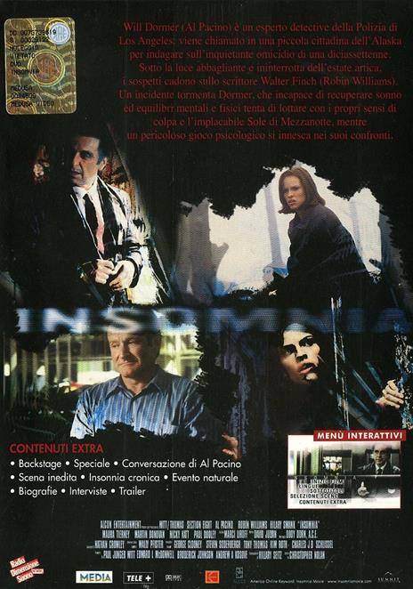 Insomnia (2 DVD)<span>.</span> Edizione speciale di Christopher Nolan - DVD - 2