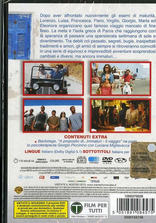 Immaturi. Il viaggio di Paolo Genovese - DVD - 2