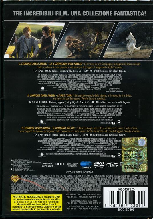Signore degli anelli. Trilogia (3 DVD) - DVD - Film di Peter Jackson  Fantasy e fantascienza | laFeltrinelli