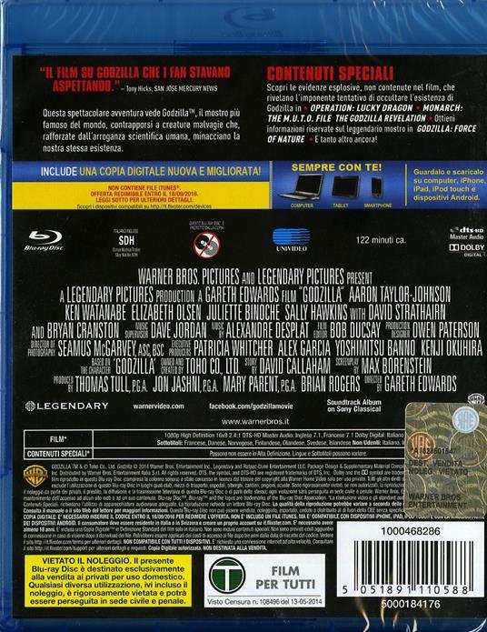Godzilla di Gareth Edwards - Blu-ray - 2