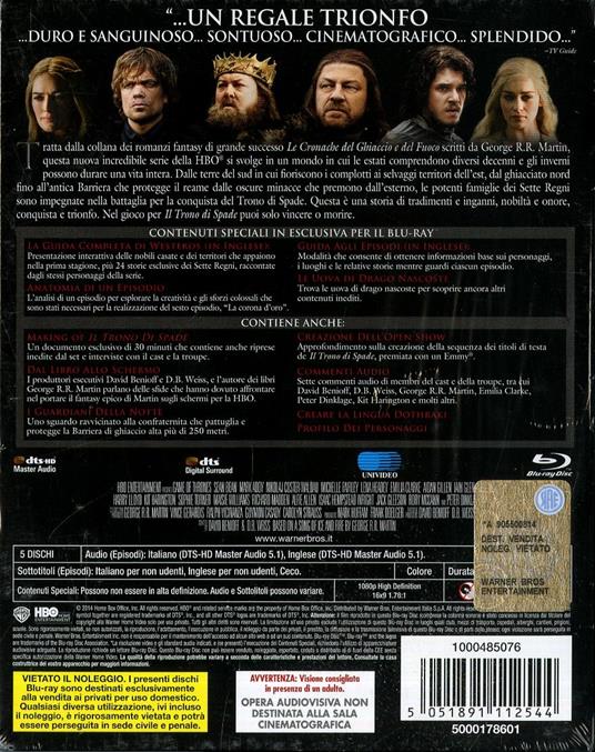 Il trono di spade. Game of Thrones. Stagione 1. Serie TV ita (5 Blu-ray) -  Blu-ray - Film di Timothy Van Patten , Brian Kirk Fantastico | laFeltrinelli