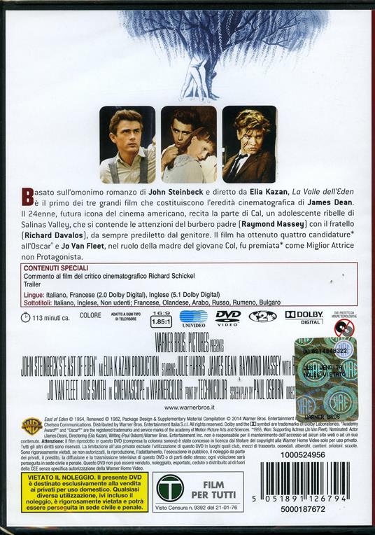 La valle dell'Eden di Elia Kazan - DVD - 2