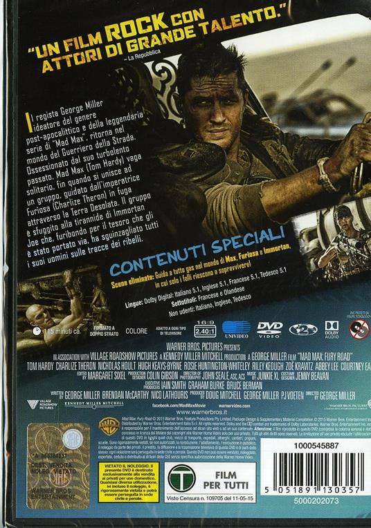 Mad Max. Fury Road di George Miller - DVD - 2