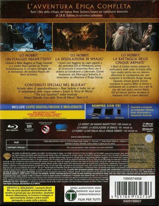 Lo Hobbit. La trilogia cinematografica (6 Blu-ray) di Peter Jackson - 2