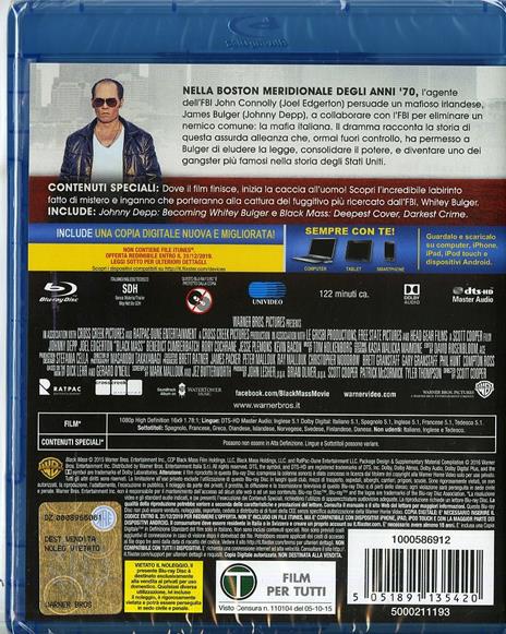 Black Mass. L'ultimo gangster di Scott Cooper - Blu-ray - 2