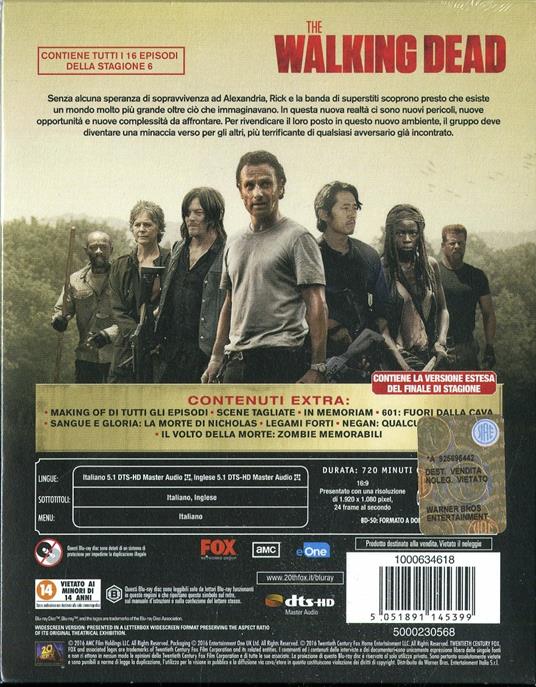 The Walking Dead. Stagione 6. Serie TV ita (5 Blu-ray) di Greg Nicotero,Jennifer Chambers Lynch,Michael Slovis,Stephen Williams,Avi Youabian - Blu-ray - 2