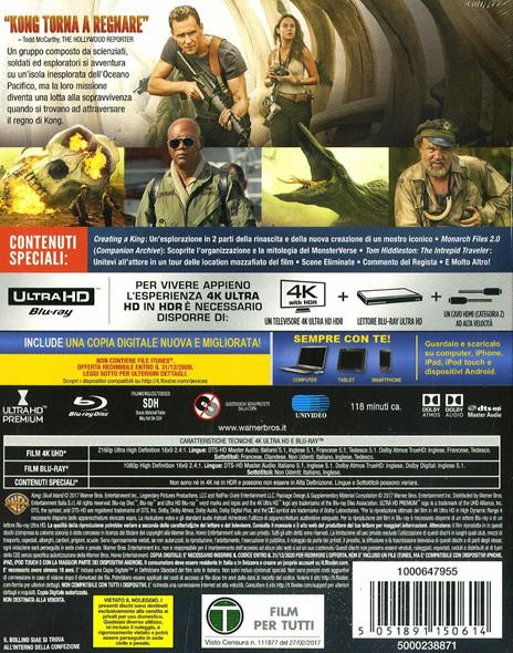 Kong. Skull Island (Blu-ray + Blu-ray 4K Ultra HD) di Jordan Vogt-Roberts - Blu-ray + Blu-ray Ultra HD 4K - 2