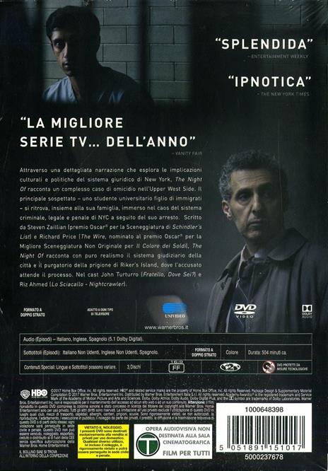 The Night Of. Cosa è successo quella notte? (3 DVD) di Steven Zaillian,James Marsh - DVD - 2