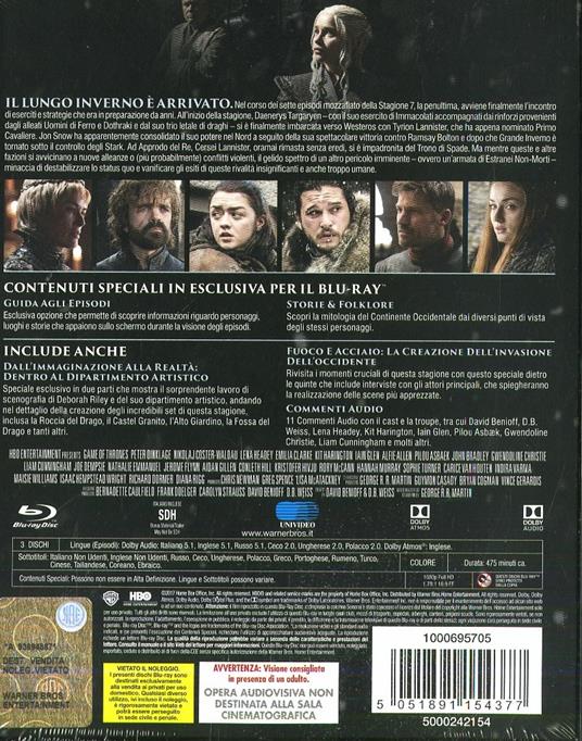 Il trono di spade. Game of Thrones. Stagione 7. Serie TV ita (Blu-ray) - Blu -ray - Film di Alex Graves , Daniel Minahan Fantastico | laFeltrinelli