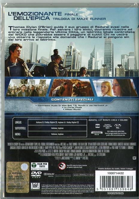 Maze Runner. La Rivelazione (DVD) di Wes Ball - DVD - 3