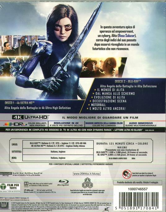 Alita. Angelo della battaglia (Blu-ray + Blu-ray 4K Ultra HD) - Blu-ray +  Blu-ray Ultra HD 4K - Film di Robert Rodriguez Fantastico | laFeltrinelli